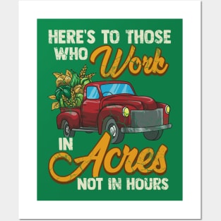 Farmer Farming Work In Acres Agriculture Posters and Art